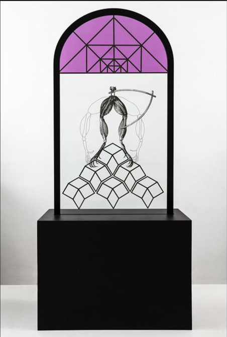 Thereza Salazar - Serie Fantasmas.  Impresión en vidrio, base de madera. 