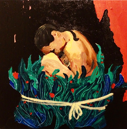 Katia Wille - “Birth”, 2013.Acrylic paint on canvas.40 x 40 x 3cm